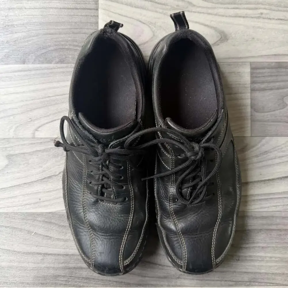 Rockport K52613 Black Leather Chunky Lace-Up Shoes
